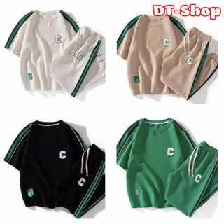 Set Bộ Thể Thao Dài, Tay Ngắn In Chữ C Form Unisex Nam Nữ Mặc Đều Đẹp Chất Xốp Tổ ong Bao Đẹp Mới Hót - dt_shop