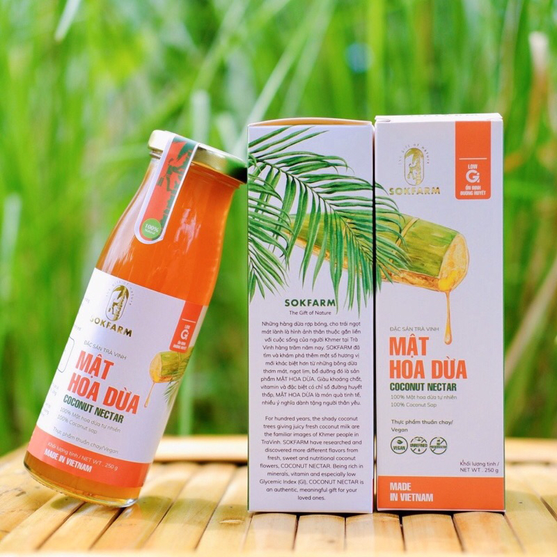 Mật Hoa Dừa Sokfam - Ổn định đường huyết, thuần chay, bù khoáng và điện giải ( chai 250ml)