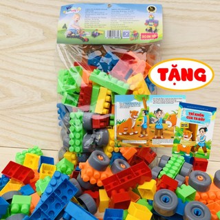 Túi Đồ Chơi Lắp Ghép Mô Hình 90 Chi Tiết VIJAGO Bằng Nhựa Nguyên Sinh An Toàn Cho Bé