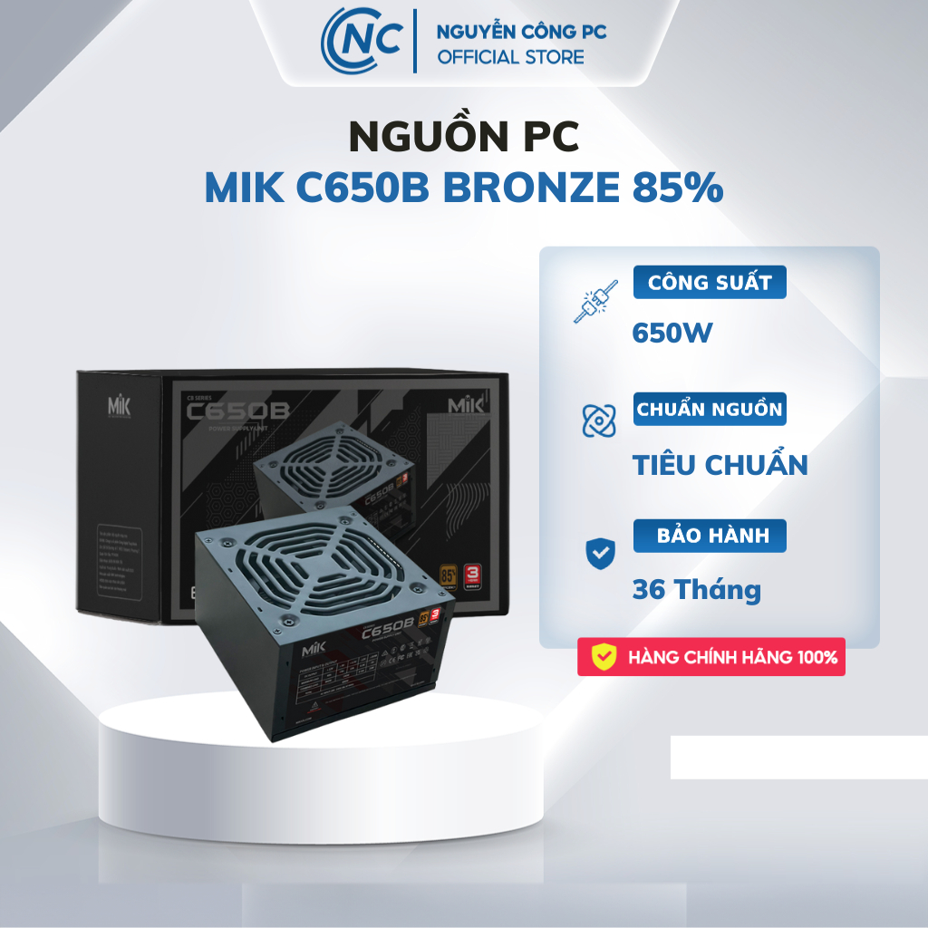 Nguồn máy tính MIK C650B - Hàng chính hãng BH 36 Tháng