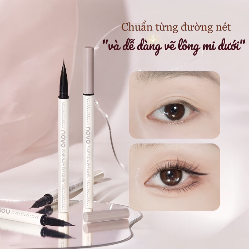 Bút kẻ mắt NOVO siêu mảnh chỉ 0,01mm chống thấm nước, lâu trôi