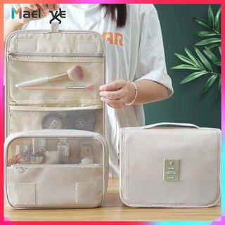 Túi đựng mỹ phẩm có móc treo, túi đựng du lịch có thể gấp gọn, nhiều ngăn，Túi đựng mỹ phẩm đồ du lịch đa năng có móc tre