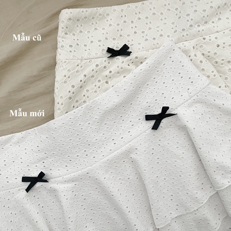 Chân váy xoè tầng đính nơ OHOH