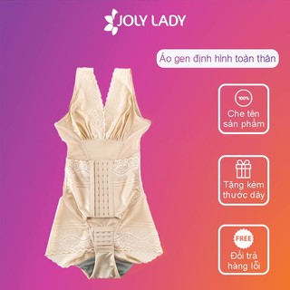 Áo lót gen định hình toàn thân JOLY LADY, áo gen nịt bụng cao cấp giảm eo tạo dáng có móc cài