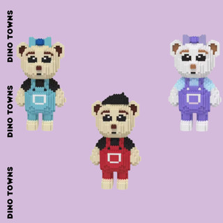 Mô hình Gấu Teddy cỡ lớn 30cm cao cấp, tặng búa, xếp hình gấu teddy đẹp, giá tốt, mô hình lắp ghép trưng bày quà tặng