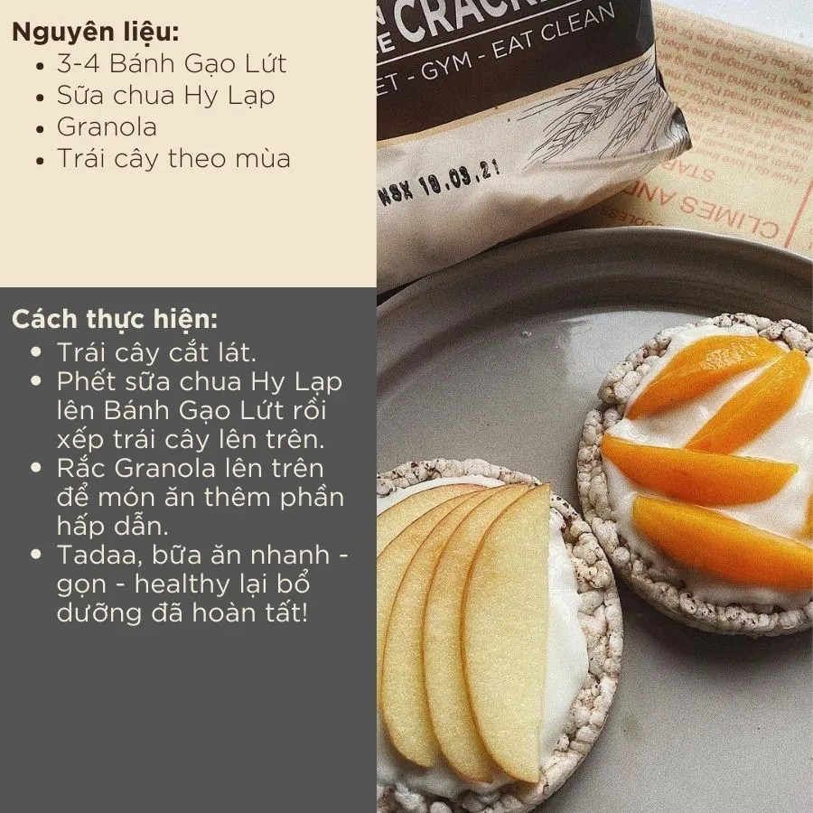 Bánh Gạo Lứt Ăn Kiêng GUfoods 170g - Vị Cỏ Ngọt - Tập gym, giảm cân, thực dưỡng, eat clean