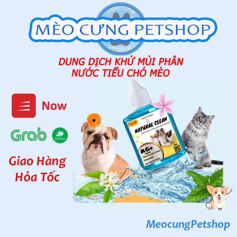 Dung dịch khử mùi hôi phân và nước tiểu chó mèo, vệ sinh chuồng trại thú cưng