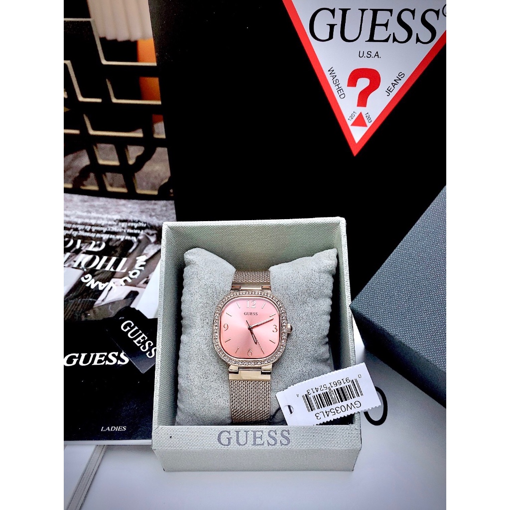 Đồng hồ nữ Guess GW0354L3 Ladies Rose Gold Tone Analog Watch, Authentic, fullbox, Luxury diamond wat