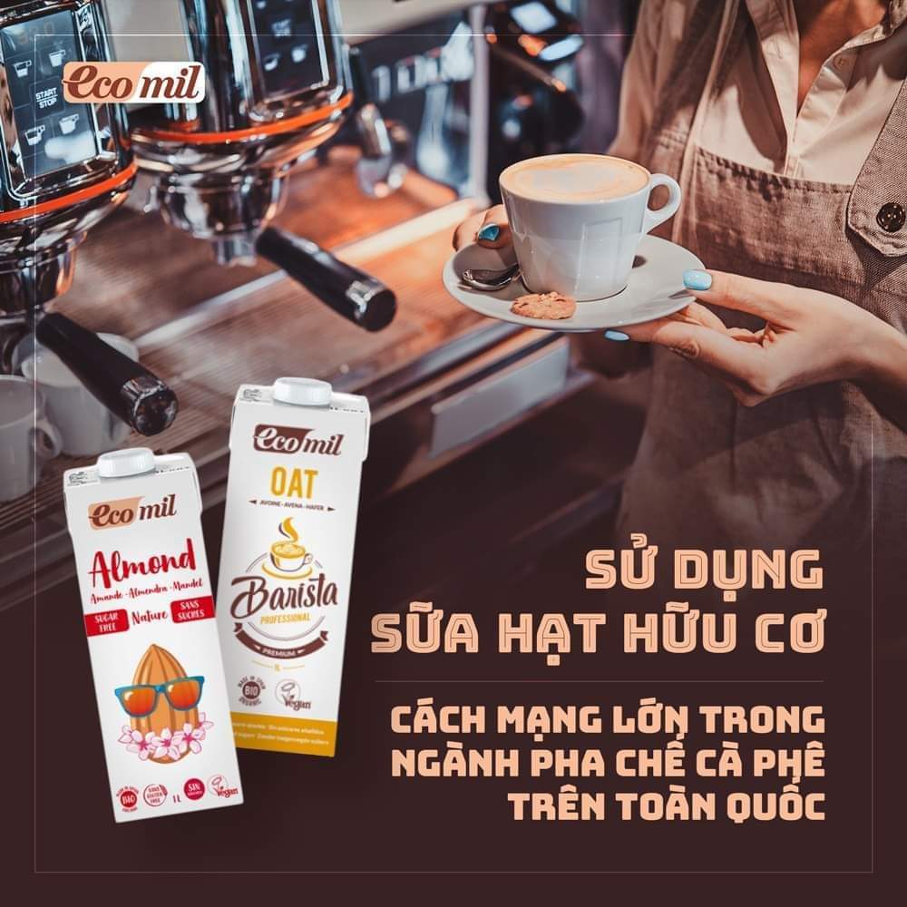 Sữa Hạt Hạnh Nhân Không Đường Hữu Cơ Organic Almond Milk Sugar-Free Bio Ecomil 1L