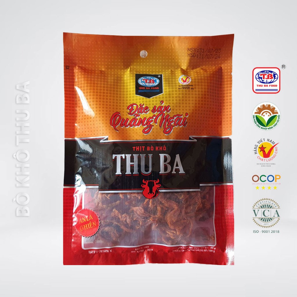 Thịt bò khô Thu Ba - Bò khô sợi- 100g (Túi)