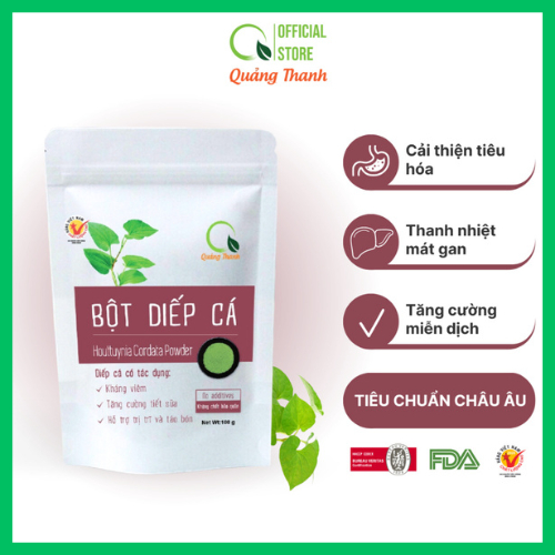 Bột Diếp Cá Quảng Thanh 100% Nguyên Chất Sấy Lạnh - Mát gan, hỗ trợ các vấn đề về tiêu hóa - Gói 100 gr