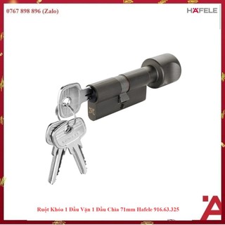 Ruột Khóa 1 Đầu Vặn 1 Đầu Chìa 71mm Hafele 916.63.325 mạ PVD