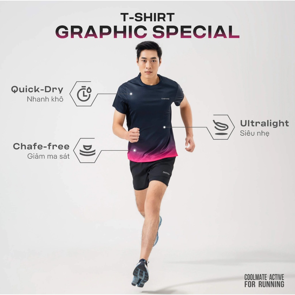 Áo Thun T-Shirt chạy bộ in graphic Special siêu thoáng khí, nhanh khô - Thương hiệu Coolmate