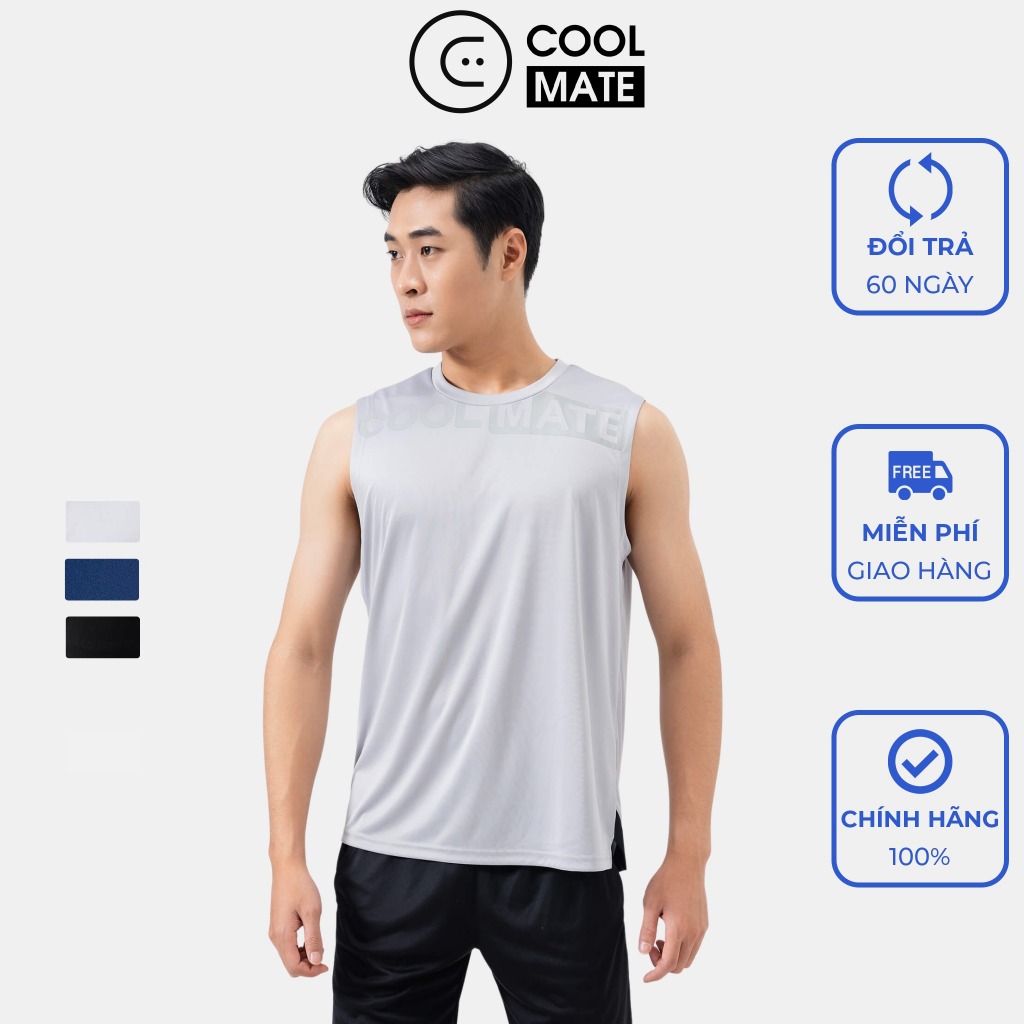 Tanktop thể thao Active logo thoáng mát thấm hút - Thương hiệu Coolmate