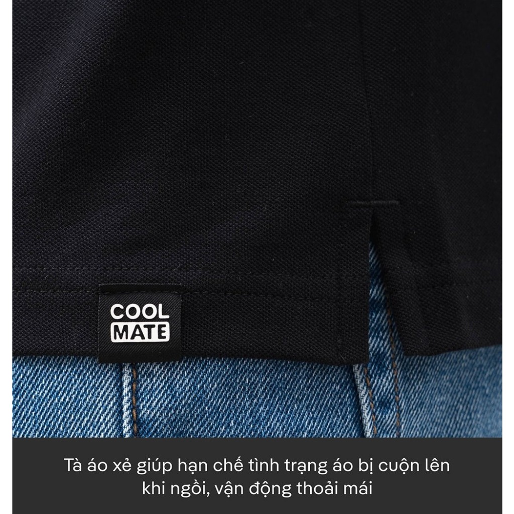 Áo Polo nam màu đen dài tay Essentials mềm mịn bền màu - Thương hiệu Coolmate