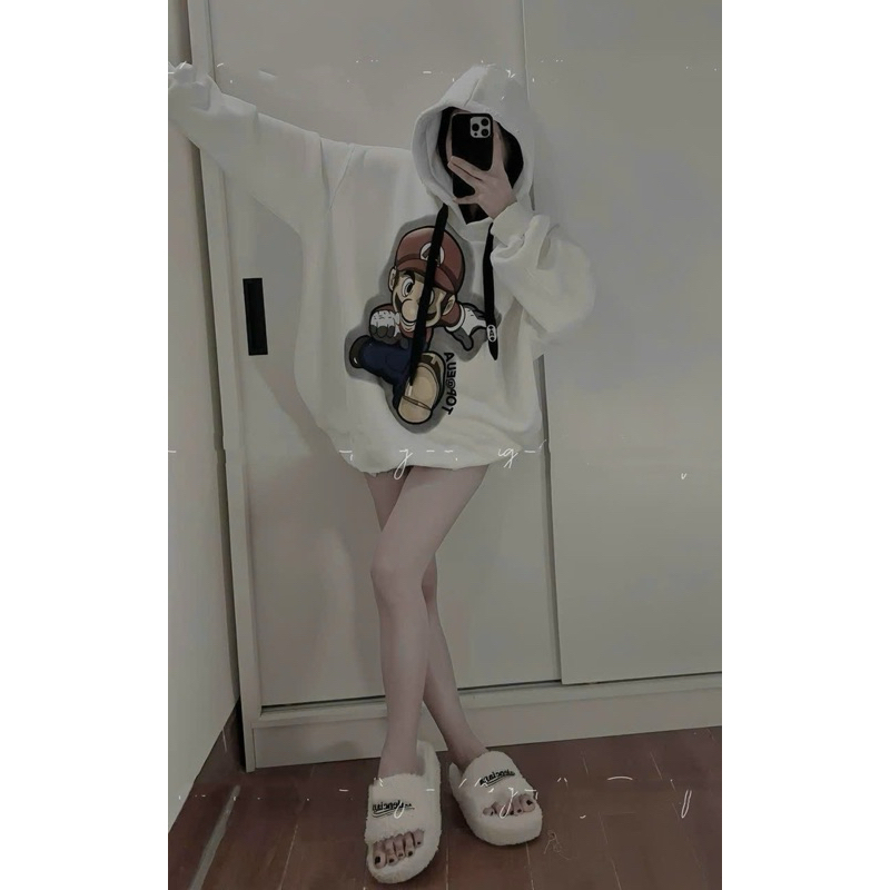 Áo Nỉ Dài Tay Có Mũ Hàng Loại 1, Áo Hoodies Hình form rộng 40kg_75kg hot hít đẹp xuất sắc