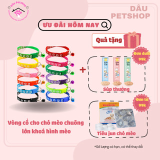 Vòng cổ cho chó mèo chuông lớn khoá hình mèo