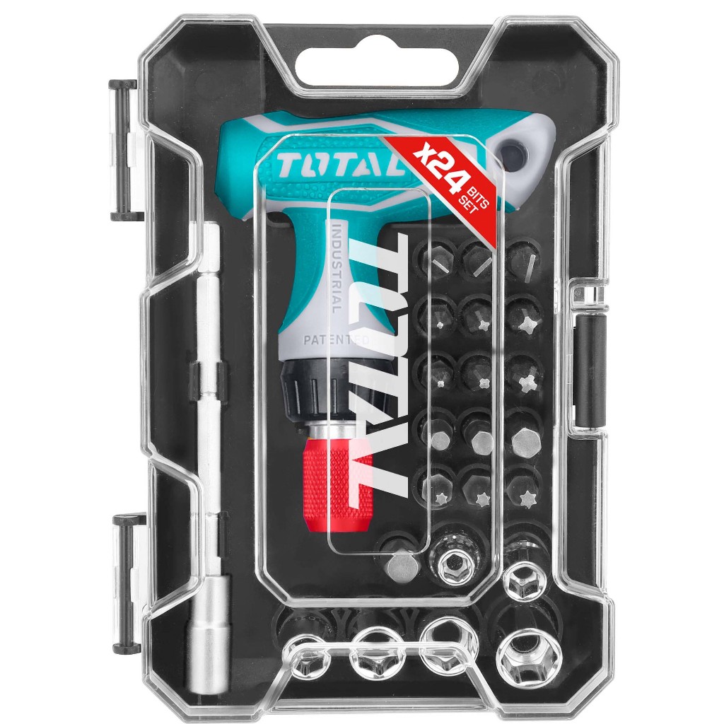 Bộ tua vít 24 chi tiết Total TACSD30186 tự động, thép CrV đầu vít cứng chống gỉ Dụng cụ cầm tay