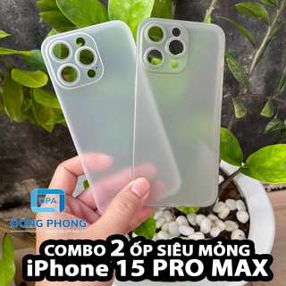 Combo 2 ốp lưng trong nhám unibody iphone 15 pro max siêu mỏng