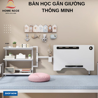 Bàn Học Thông Minh Gắn Giường Tầng Sinh Viên ,Bàn Học Sinh Viên Có Kệ Sách, Bàn Học Sinh Viên Gấp Gọn HOMENICE M201