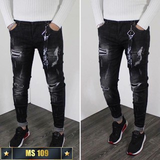 Quần Jean Nam Dài Mẫu Wash Rách Gối Nhiều Màu Phong Cách Trẻ Trung Năng Động – Shop Jean Sỉ Lẻ