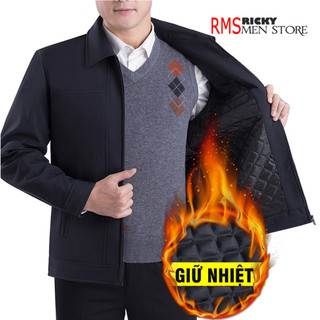 Áo khoác trung niên cao cấp cho bố - áo khoác cho bố dáng đứng , sang trọng