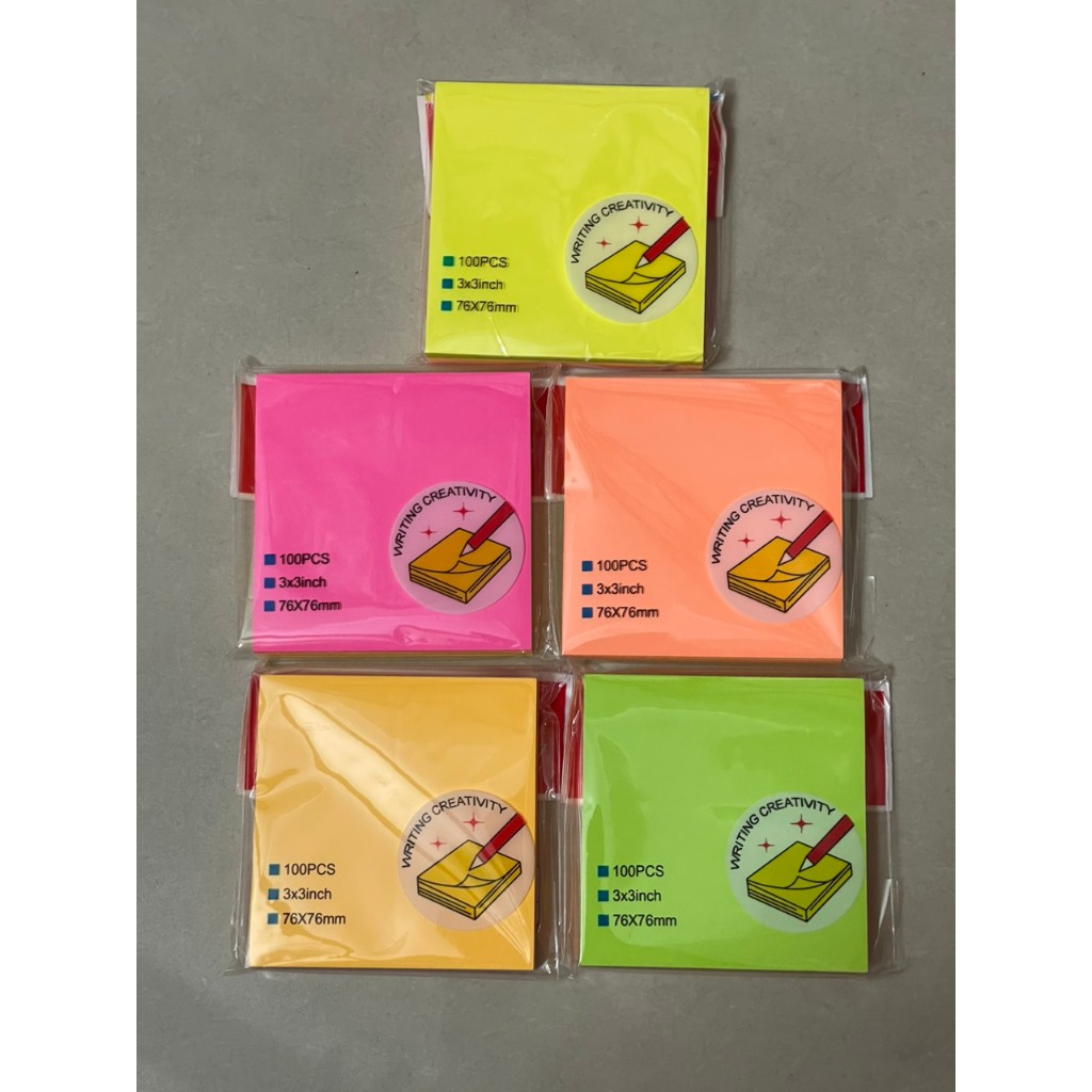 Giấy ghi chú, giấy note, giấy ghi nhớ vàng kích thước 3x2, 3x3, 3x4, 3x5 xấp 100 tờ
