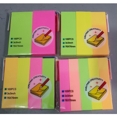 Giấy ghi chú, giấy note, giấy ghi nhớ vàng kích thước 3x2, 3x3, 3x4, 3x5 xấp 100 tờ