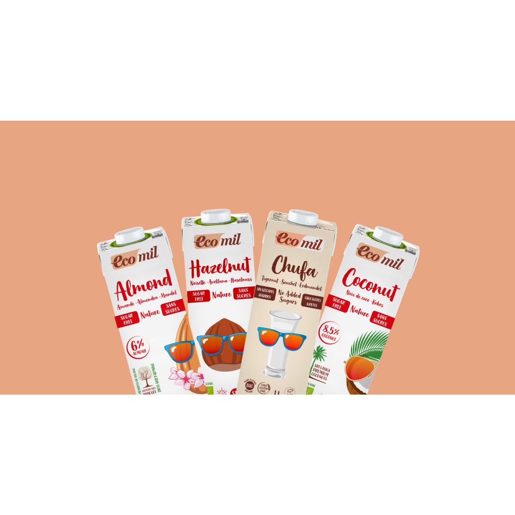 Sữa Hạt Hạnh Nhân Vanilla Không Đường Hữu Cơ Organic Almond Milk Sugar-Free Vanilla Bio Ecomil 1L