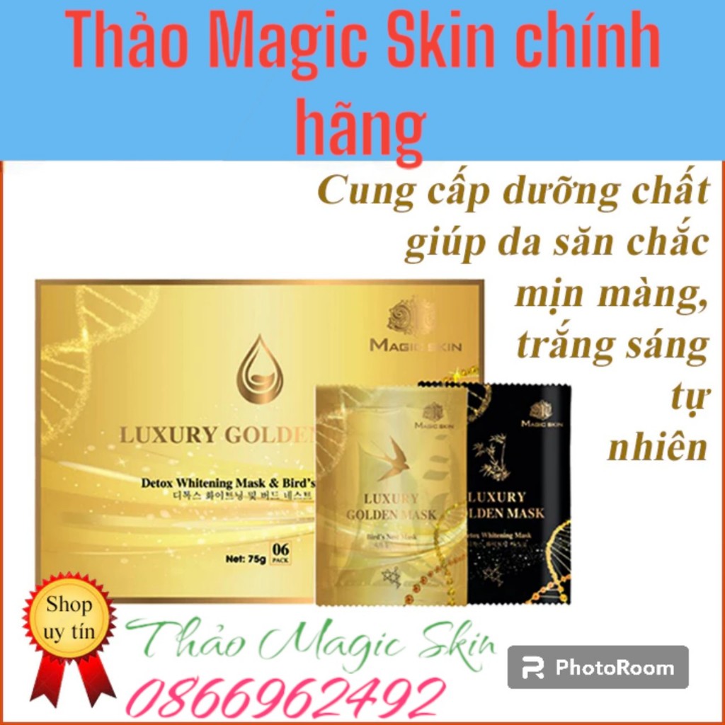 MẶT NẠ ,Mặt Nạ Ủ yến thải độc cấy trắng Luxury Golden Mask Magic Skin CHÍNH HÃNG