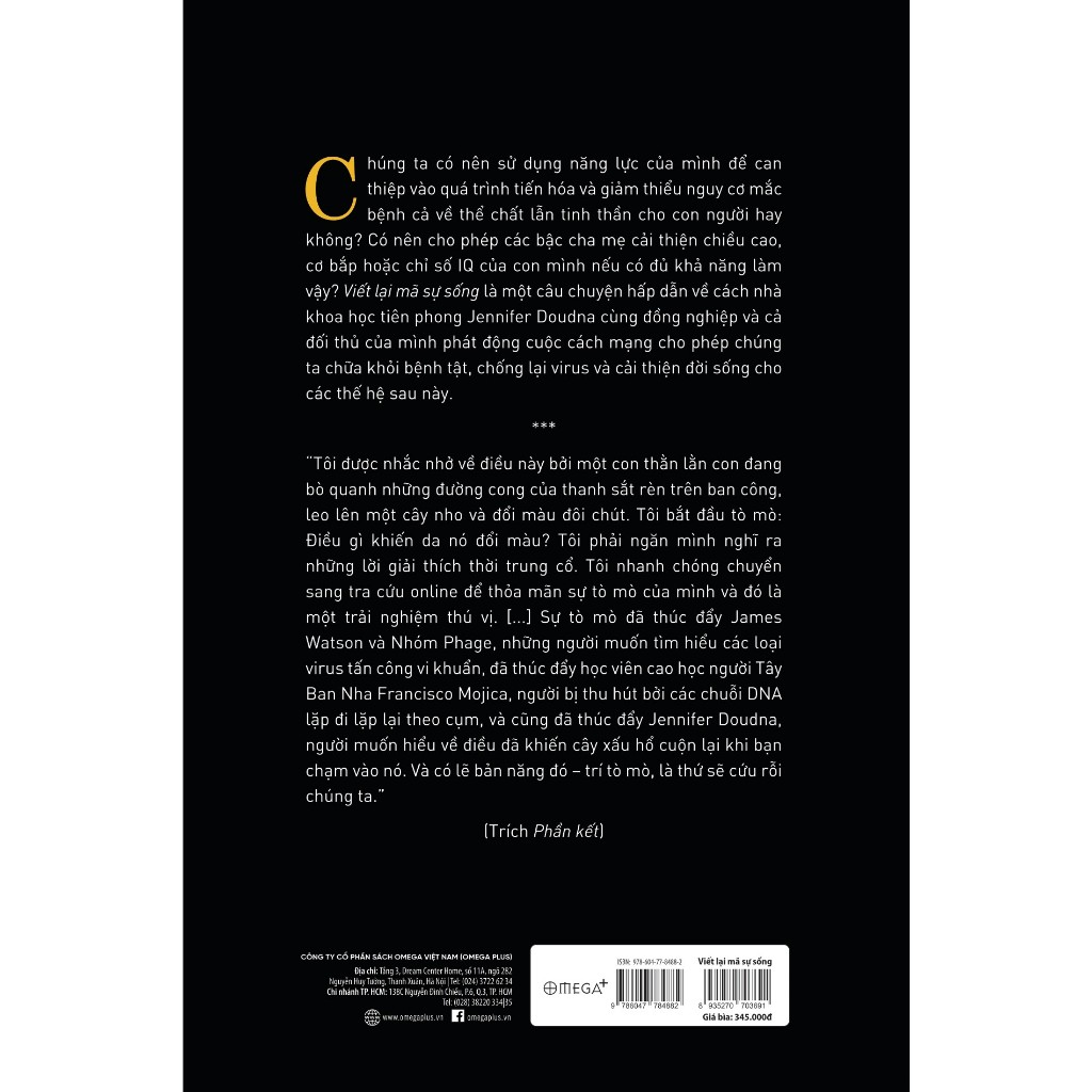 Sách - Viết Lại Mã Sự Sống - Jennifer Doudna, Chỉnh Sửa Gen Và Tương Lai Loài Người