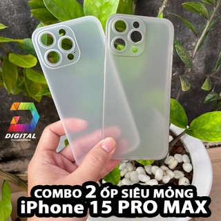 Combo 2 ốp lưng trong nhám unibody iphone 15 pro max siêu mỏng