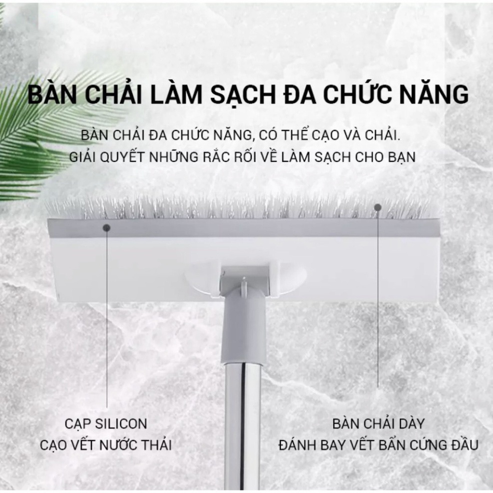 Chổi chà sàn nhà tắm 2in1 thiết kế đầu gạt nước thông minh, cây chà sàn thông minh xoay 120 độ quét sạch mọi góc ngách
