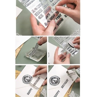 Dấu trong suốt clear stamp trang trí planner link 2