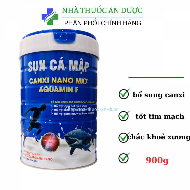 Sữa SỤN CÁ MẬP CANXI NANO AQUAMIN F - Hỗ trợ tăng cường dịch khớp hộp 900g