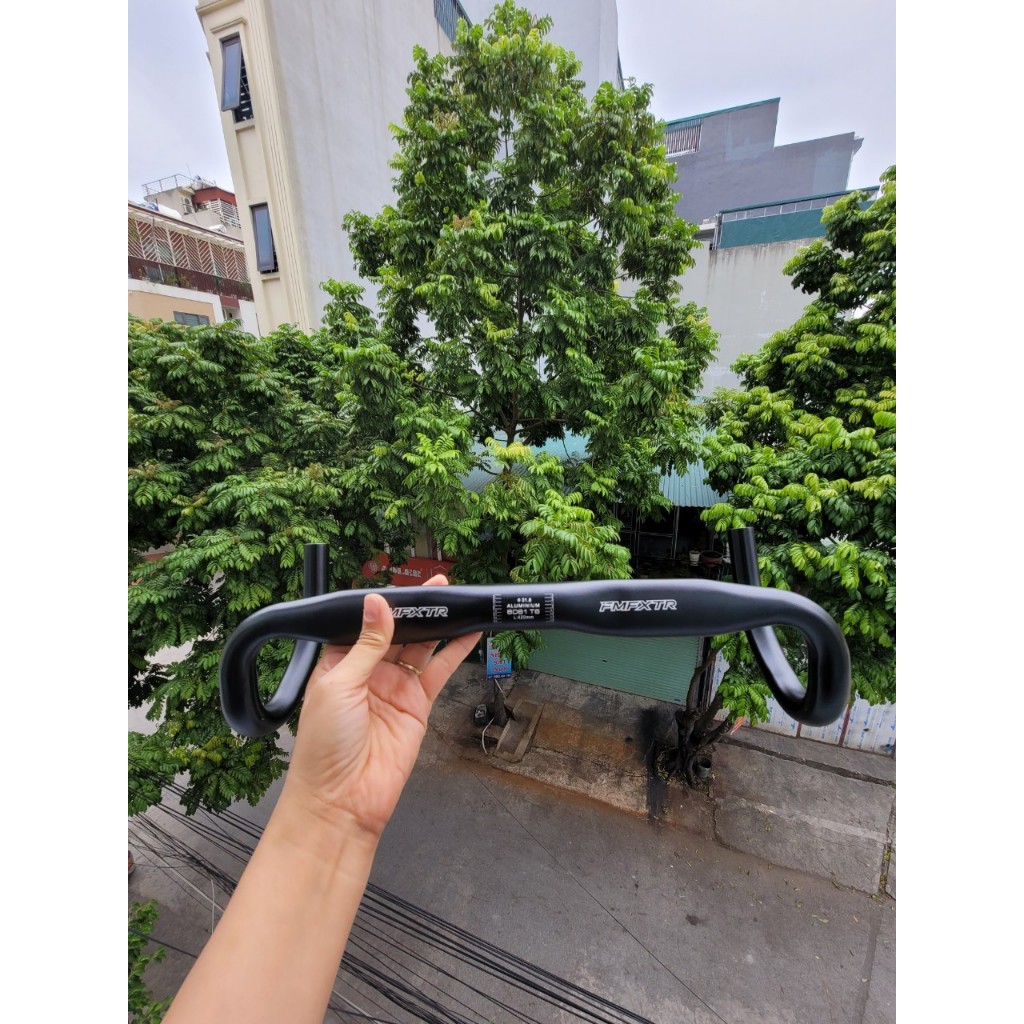 Ghi đông dẹt sừng bò tay lái xe đạp 31.8mm