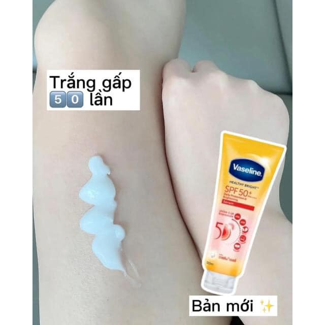 Sữa dưỡng thể trắng da Vaseline Gluta-Hya Body Tone Up UV Lotion / Daily Protection & Brightening Serum SPF50+ PA++++