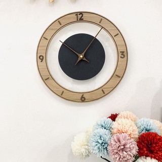 Đồng hồ treo tường 30cm viền trang trí gỗ độc đáo DHTT