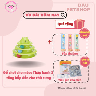 Đồ chơi cho mèo: Tháp banh 3 tầng hấp dẫn cho thú cưng