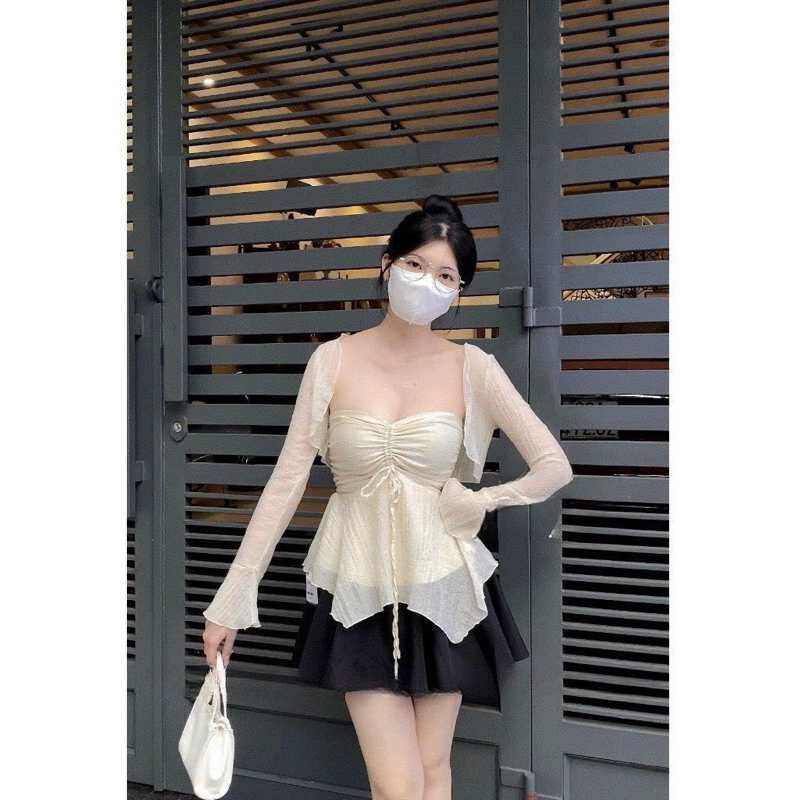 ÁO CÚP NGỰC RÚT DÂY KÈM KHOÁC