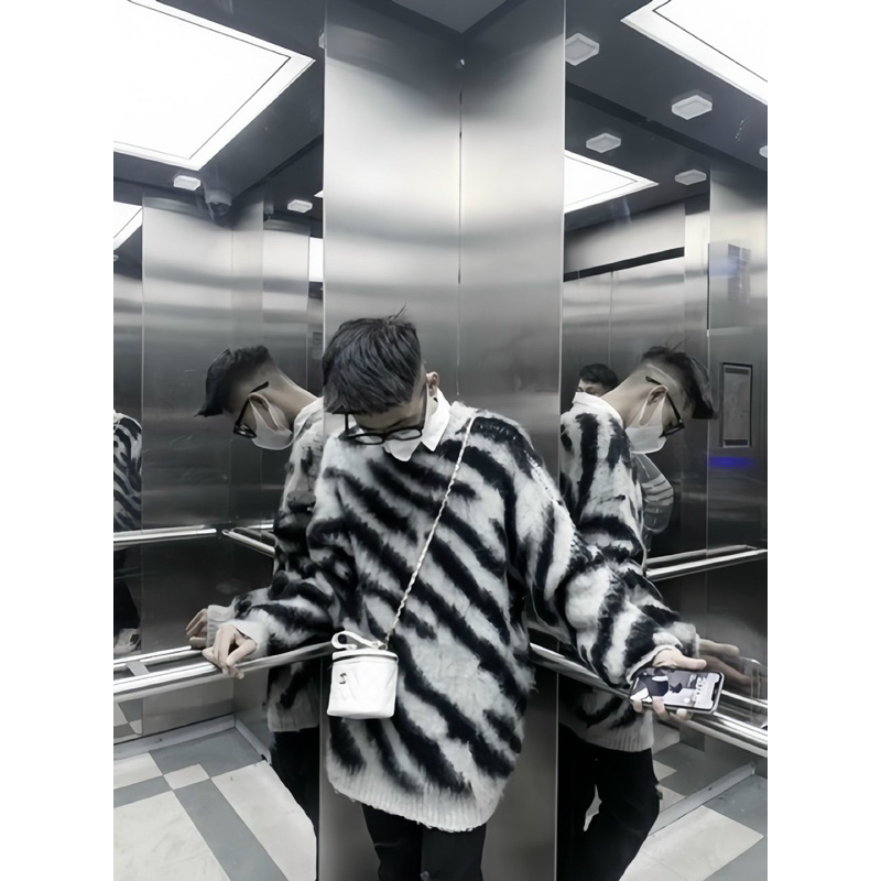 🔥 Áo Len Vằn Nam Nữ Lông Xù Sọc Vằn Phong Cách Boy Phố_Áo Len Neww 2023 Chất Vải Len QUẢNG CHÂU Dầy Dặn