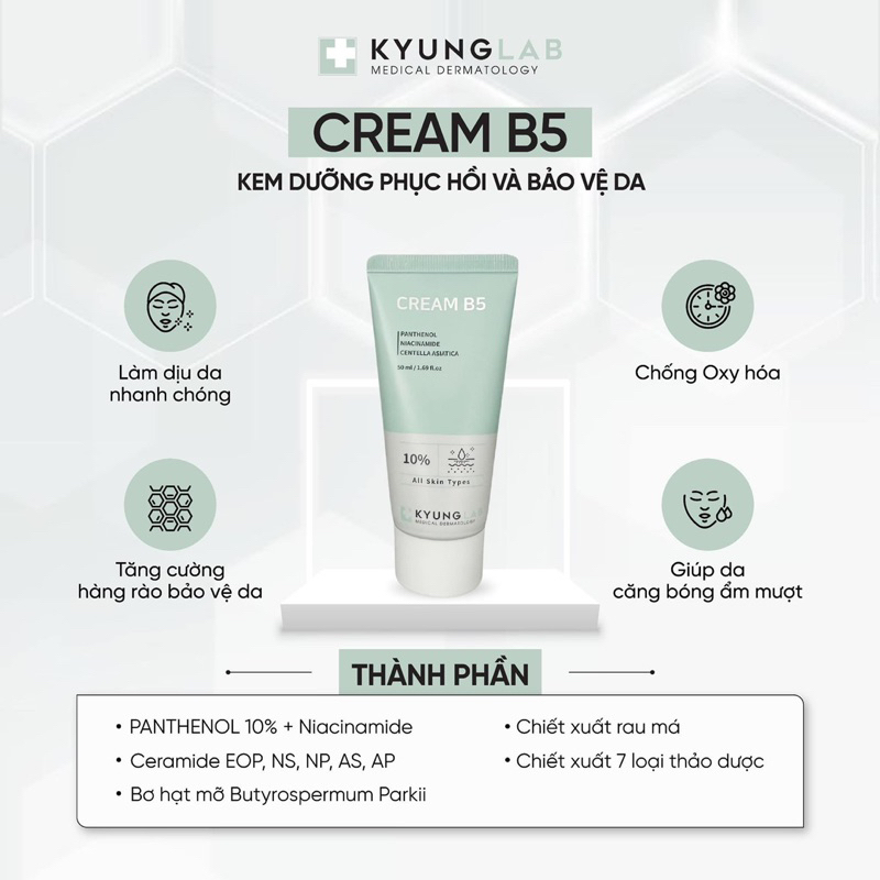 Kem dưỡng Kyunglab phục hồi, dưỡng trắng cấp ẩm căng bóng da