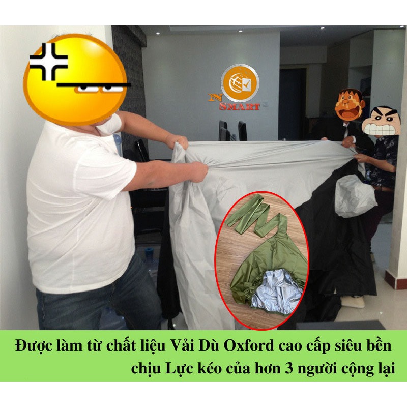 Túi vệ sinh máy lạnh Xanh dương dầy nặng Miệng 1.7m vải dù cao cấp tráng nhũ bạc không bám nước