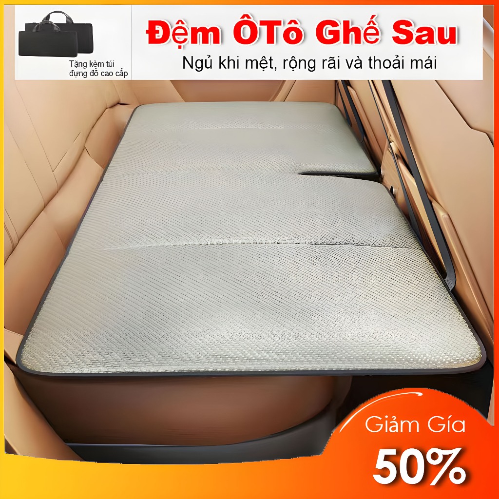 Đệm hơi ô tô ghế sau không cần bơm chịu tải 800kg,Nệm giường ô tô có thể gấp gọn,Đệm xe hơi 5 chỗ ca