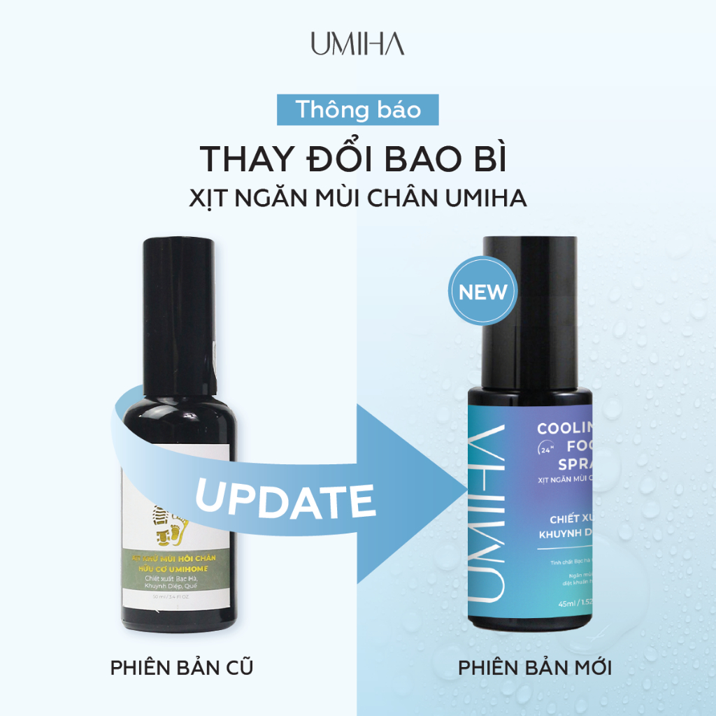 Xịt ngăn mùi hôi chân UMIHA khuynh diệp  - Khử mùi hôi chân 24h, xịt ngăn mùi chân, ngăn tiết mồ hôi hiệu quả