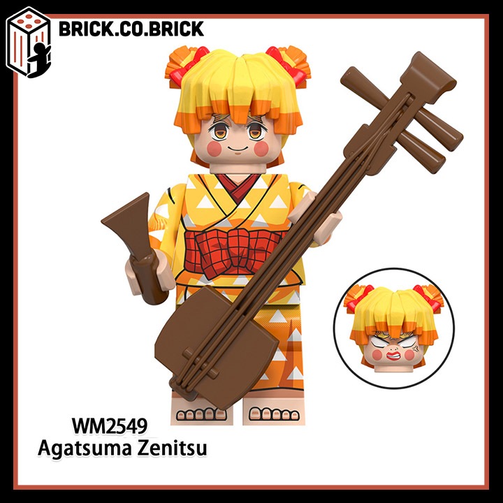 Demon Slayer Kimetsu no Yaiba Đồ chơi lắp ráp Phim hoạt hình Inosuke Kamado Tanjiro Minifigure Mô hình Thanh Guom Diệt