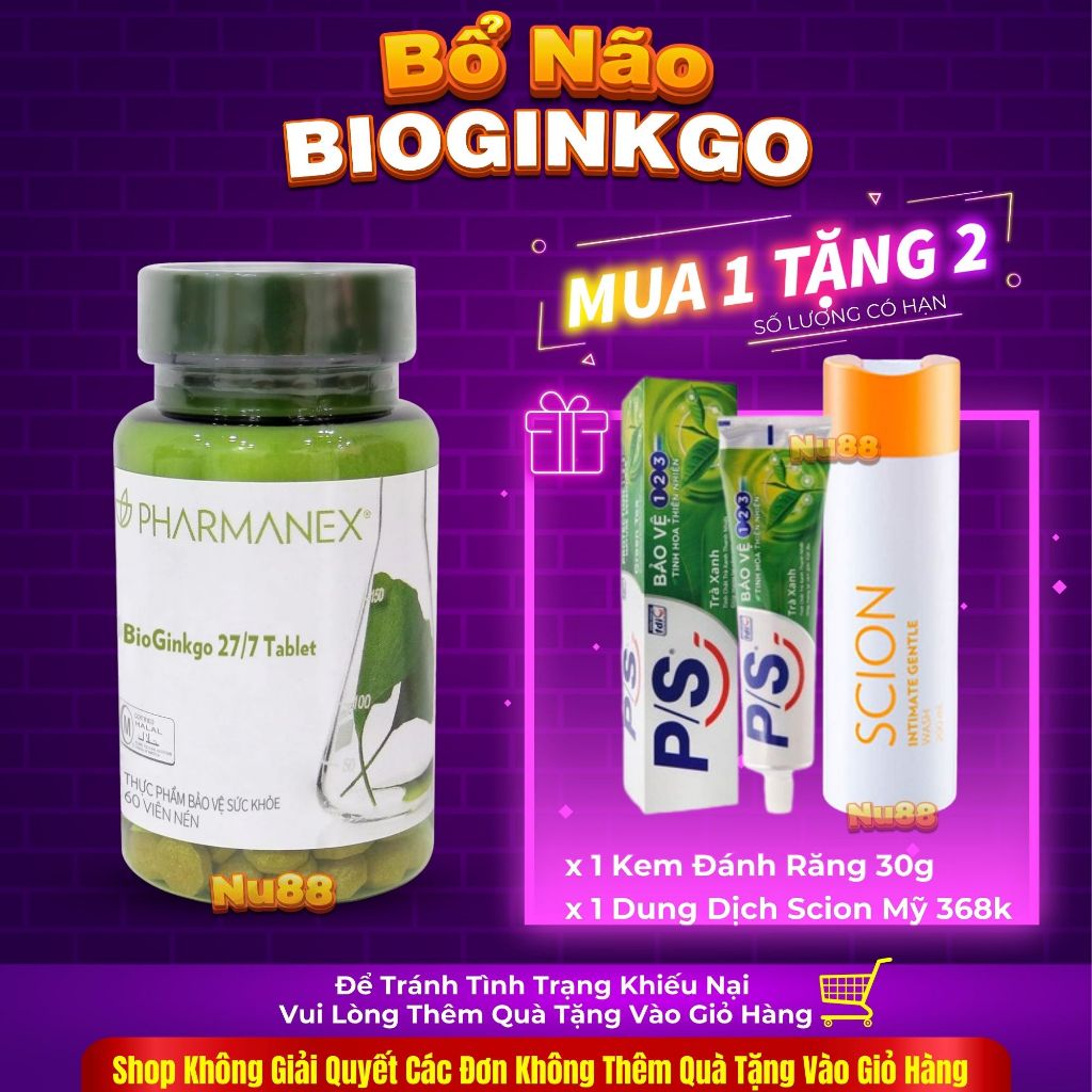 BioGinkgo 27/7 – Tăng Cường Trí Nhớ Cho Não ( Giấy chứng thực trong mục ảnh) Date T5/2024