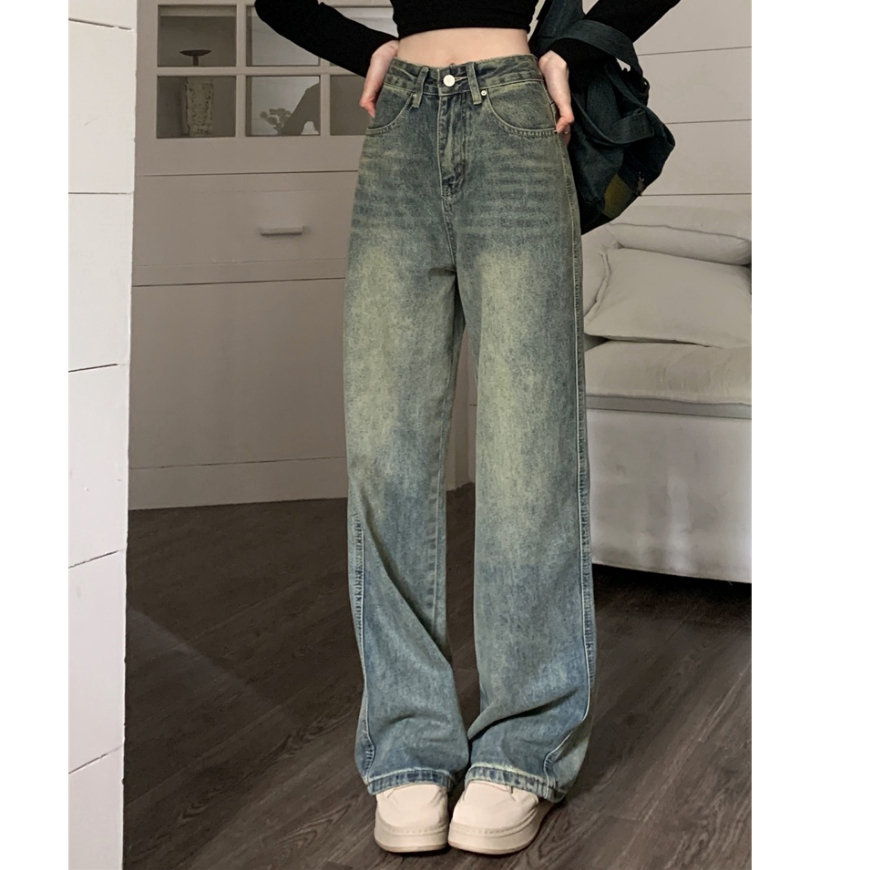 Quần Jeans Nữ Ống Rộng, Quần Bò Nữ Ống Xuông Tôn Dáng Dễ Phối Đồ Chất Cực Đẹp HOT 2023 H28