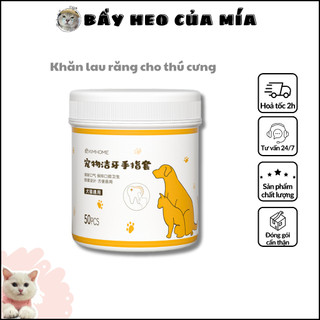 Chăm sóc thú cưng - Khăn lau răng thú cưng hộp 50 miếng