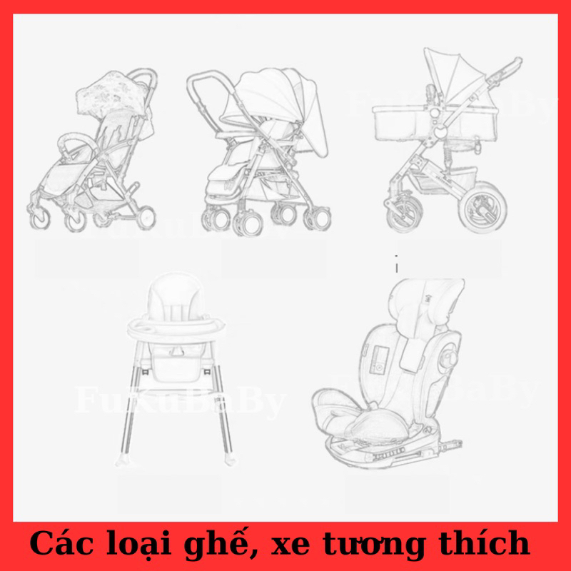 LXD49-Lót xe đẩy 3 tư thế, xe đẩy 2 ,chiều cho bé